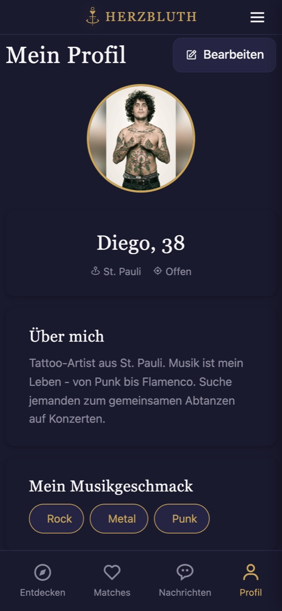 Herzbluth — Profil mit Musikgeschmack