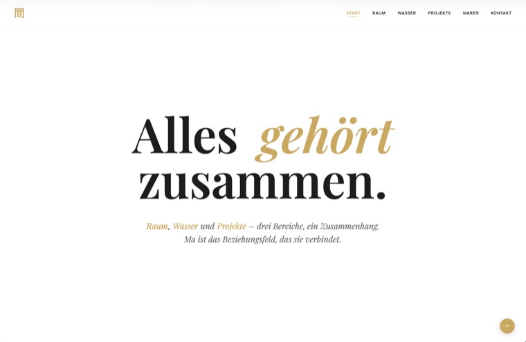 Startseite — „Alles gehört zusammen.“