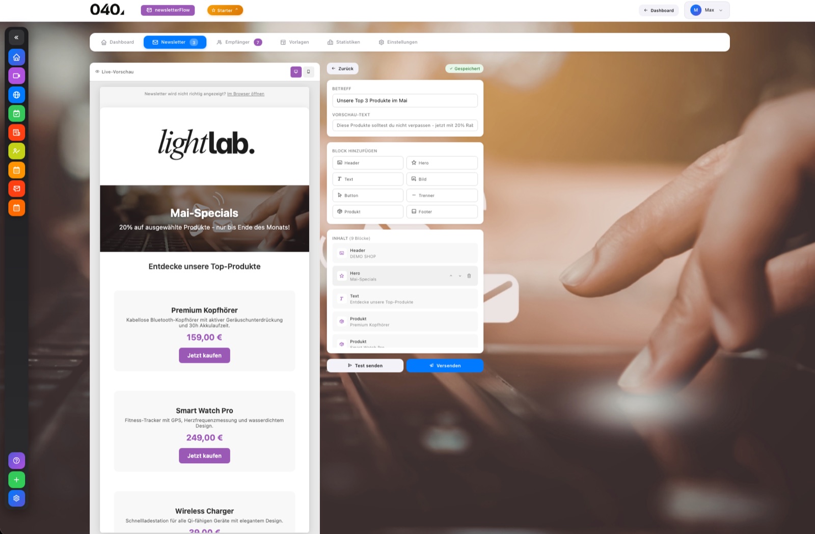 newsletterFlow im Einsatz
