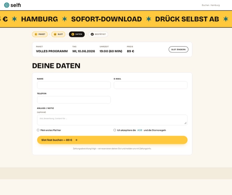 Daten & Bestätigung