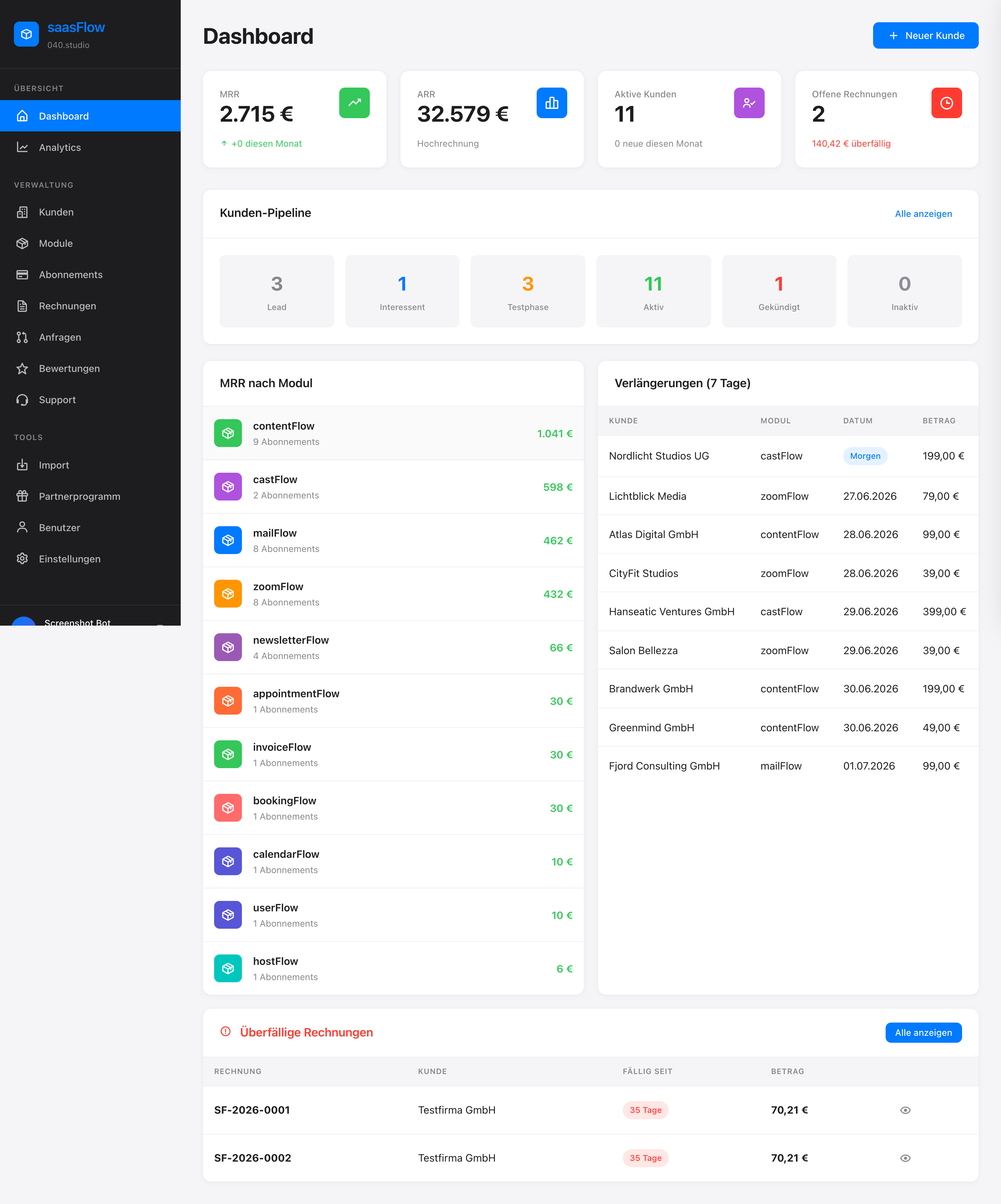 saasFlow Dashboard